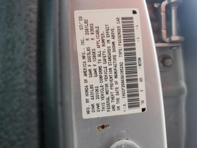 2009 Honda Accord Exl VIN: 1HGCP26849A185292 Lot: 59855164