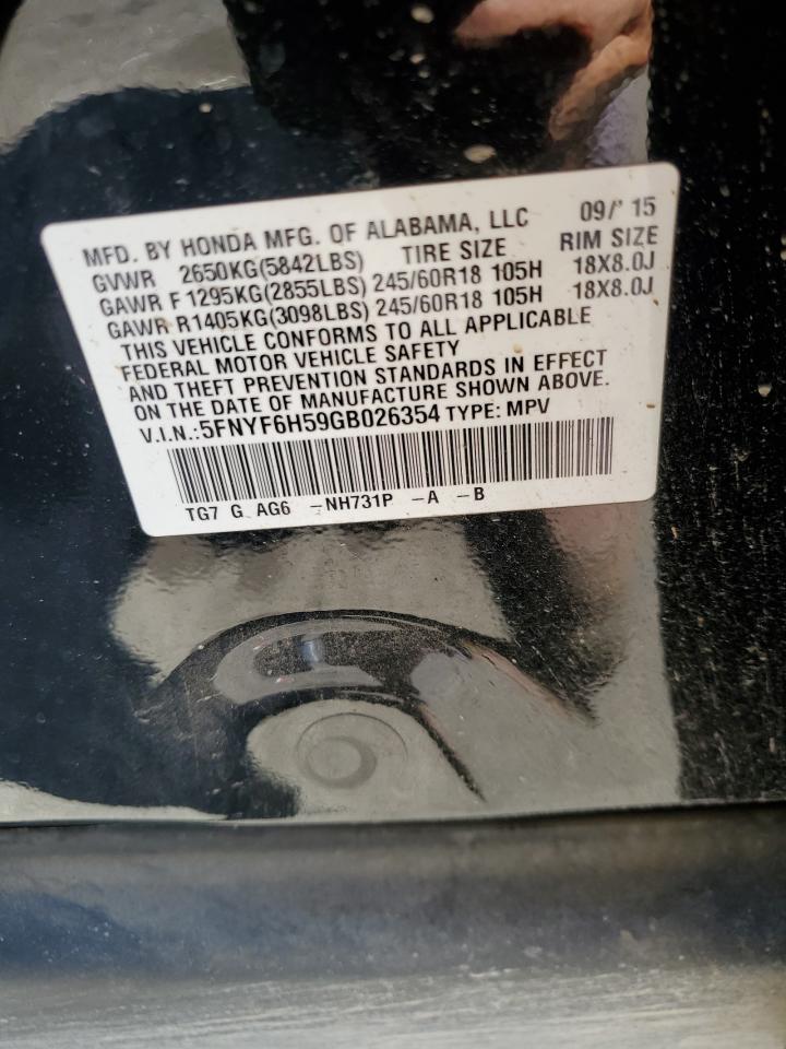 5FNYF6H59GB026354 2016 Honda Pilot Exl