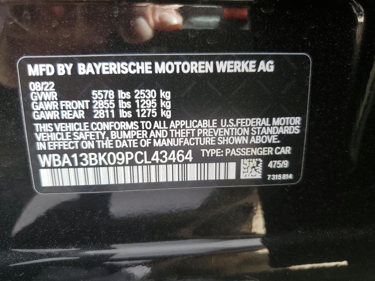 WBA13BK09PCL43464 2023 BMW M550Xi