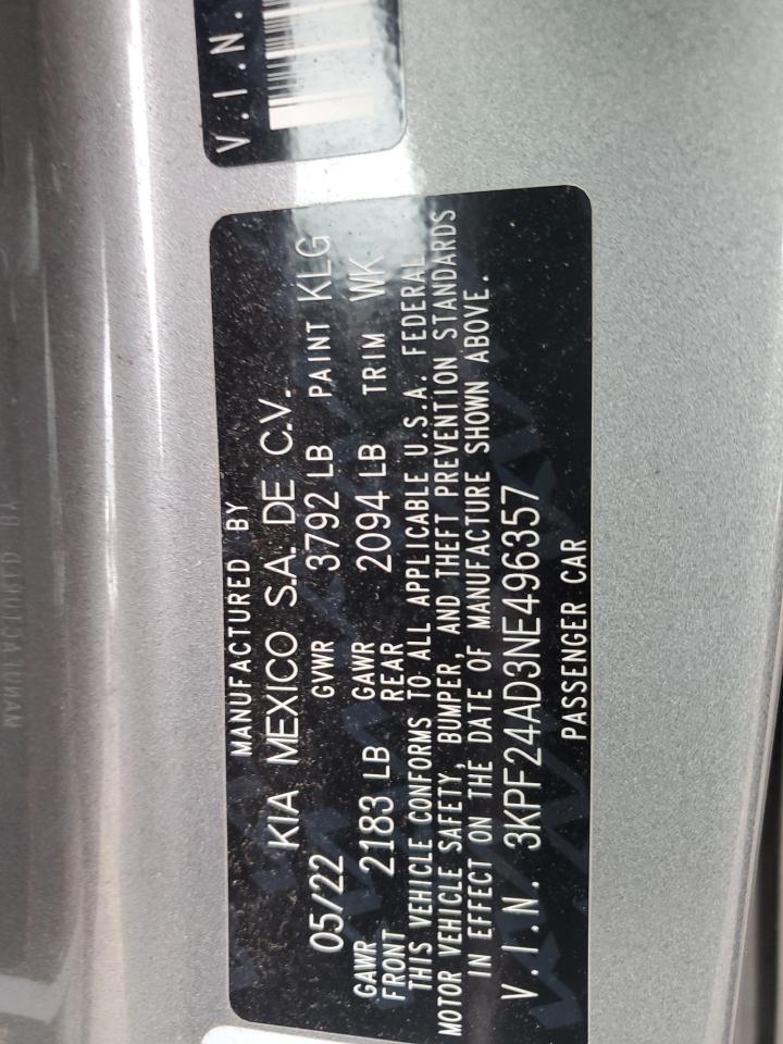 3KPF24AD3NE496357 2022 Kia Forte Fe