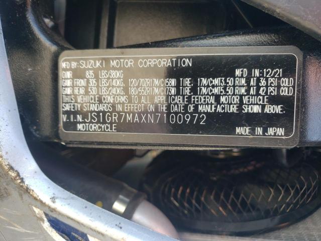 2022 SUZUKI GSX250R JS1GR7MAXN7100972