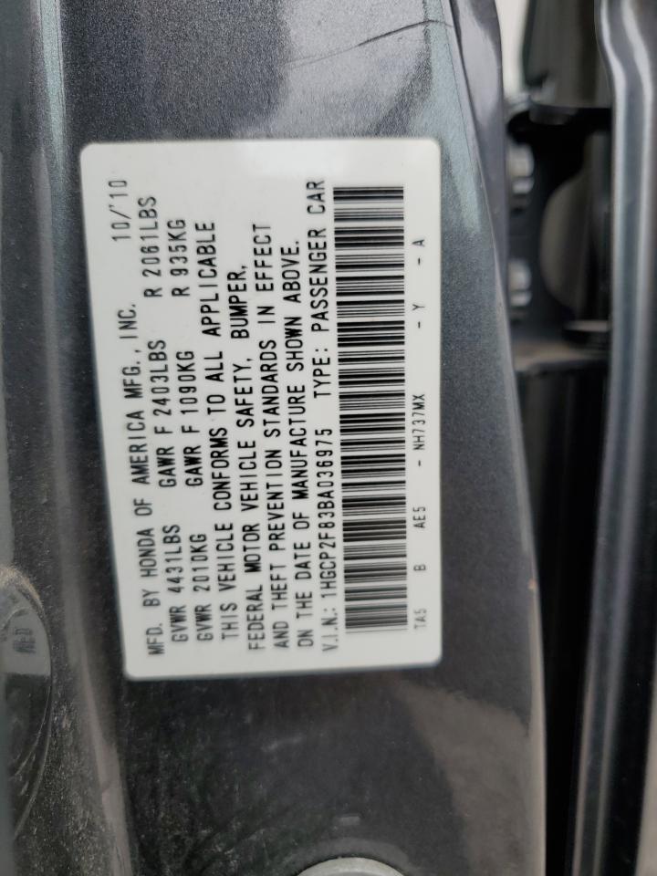1HGCP2F83BA036975 2011 Honda Accord Exl