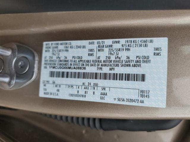 2021 Ford Escape Se VIN: 1FMCU0G66MUA08836 Lot: 60150574