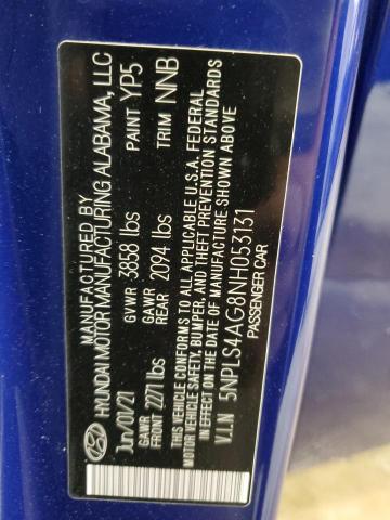 2022 Hyundai Elantra Sel VIN: 5NPLS4AG8NH053131 Lot: 60324754