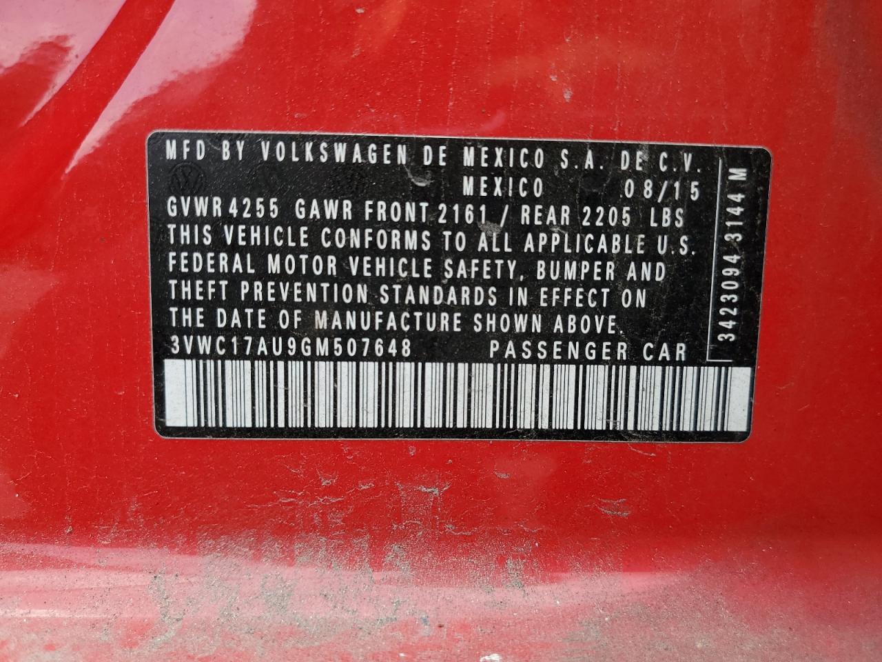3VWC17AU9GM507648 2016 Volkswagen Golf Sportwagen S