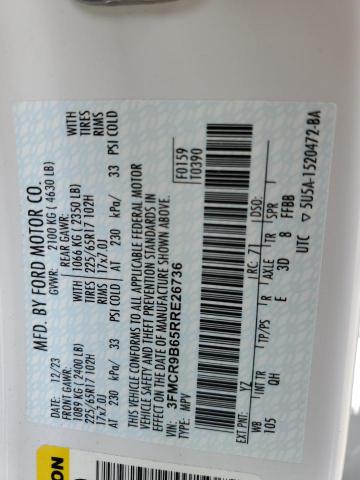 2024 Ford Bronco Sport Big Bend VIN: 3FMCR9B65RRE26736 Lot: 60515444