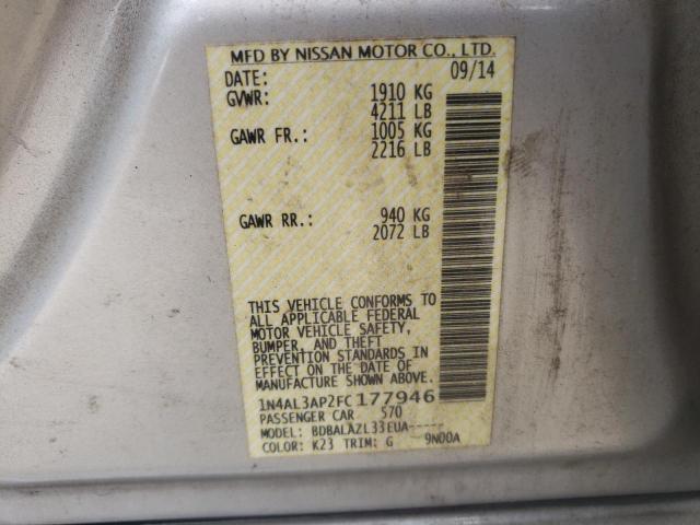 2015 NISSAN ALTIMA 2.5 - 1N4AL3AP2FC177946