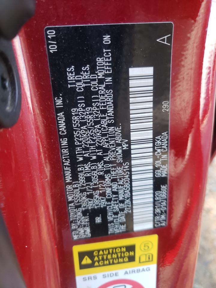 2T2ZK1BA5BC045145 2011 Lexus Rx 350