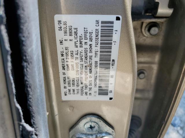 2006 Honda Accord Lx VIN: 1HGCM56476A128068 Lot: 59012434