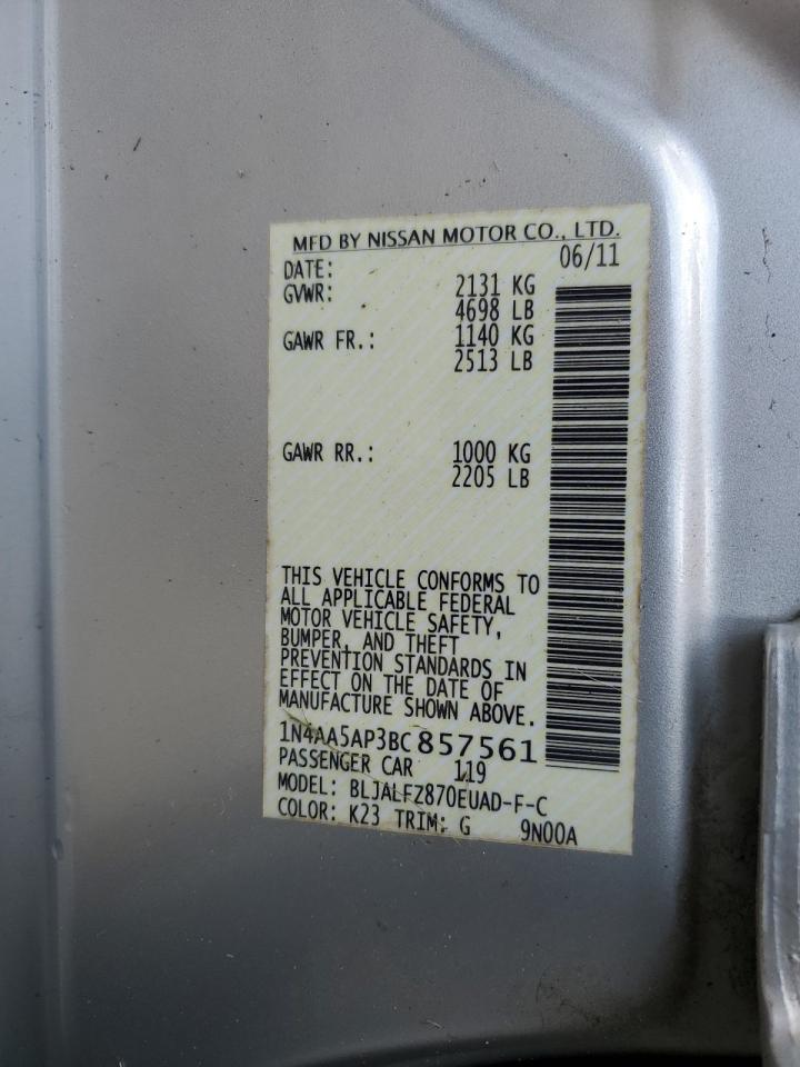 1N4AA5AP3BC857561 2011 Nissan Maxima S