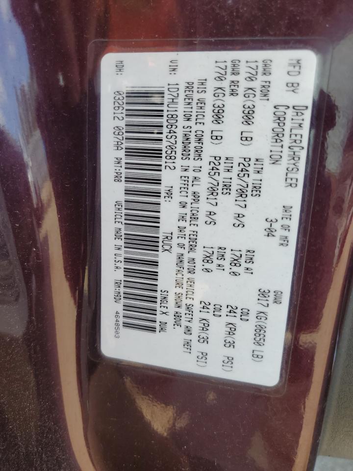 1D7HU18D64S705812 2004 Dodge Ram 1500 St