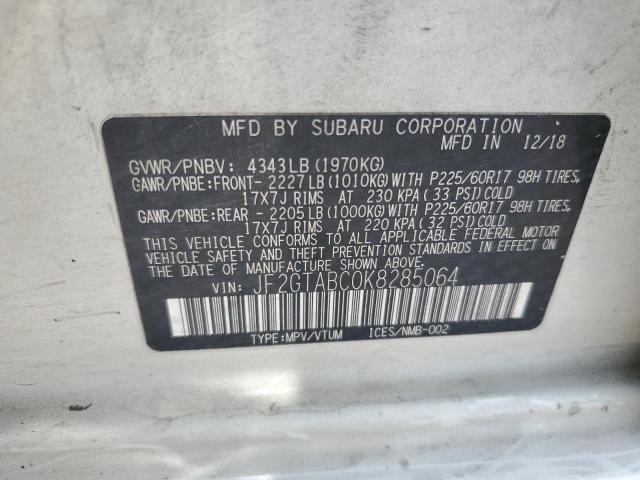 2019 SUBARU CROSSTREK - JF2GTABC0K8285064