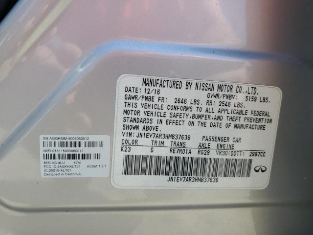 2017 Infiniti Q50 Premium VIN: JN1EV7AR3HM837636 Lot: 60544434