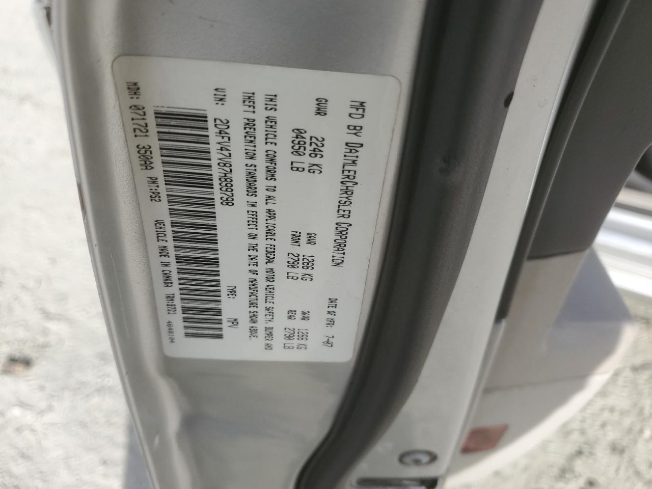 2D4FV47V87H899798 2007 Dodge Magnum Sxt