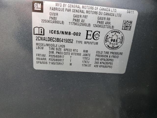 2011 Chevrolet Equinox Lt VIN: 2CNALDEC3B6419052 Lot: 57129164