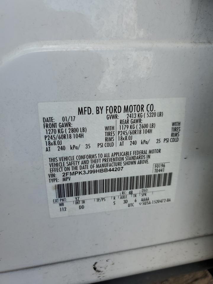 2FMPK3J99HBB44207 2017 Ford Edge Sel