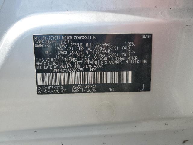 2010 Toyota Rav4 VIN: JTMBF4DVXA5020975 Lot: 58010494