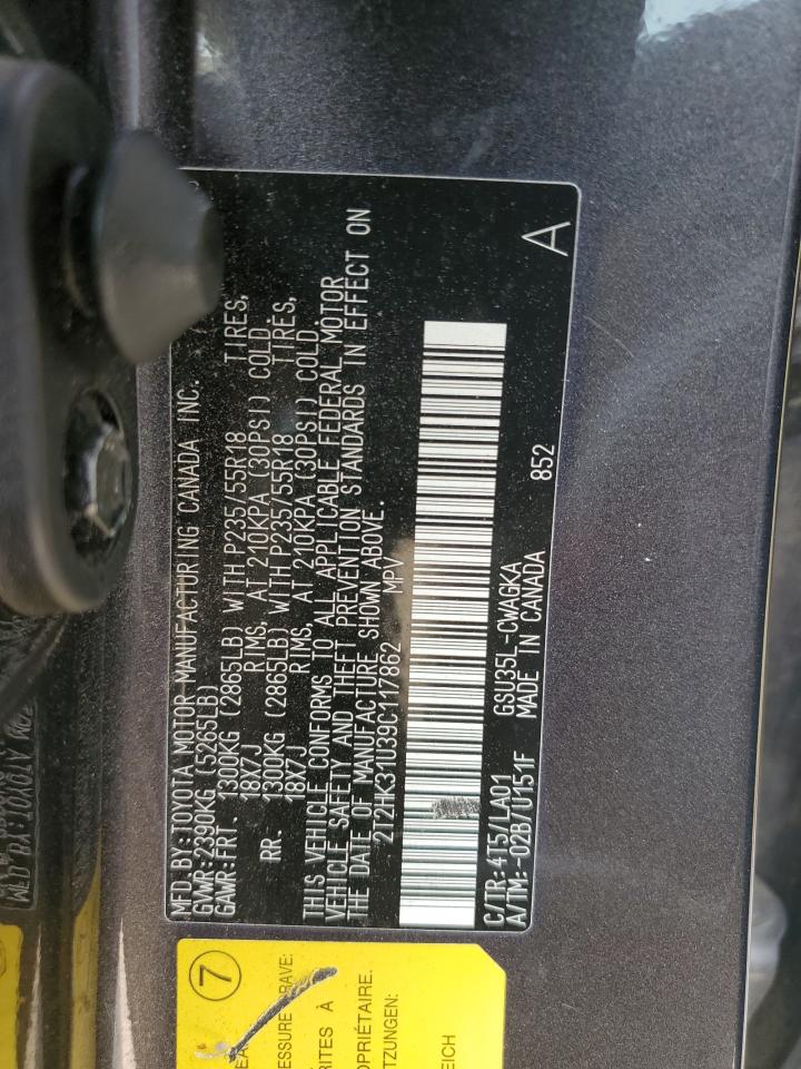 2T2HK31U39C117862 2009 Lexus Rx 350