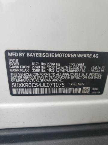 2018 BMW X5 xDrive35I VIN: 5UXKR0C54JL071075 Lot: 59707794
