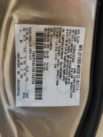 2004 Ford Taurus Se VIN: 1FAFP53U14G143754 Lot: 59522394