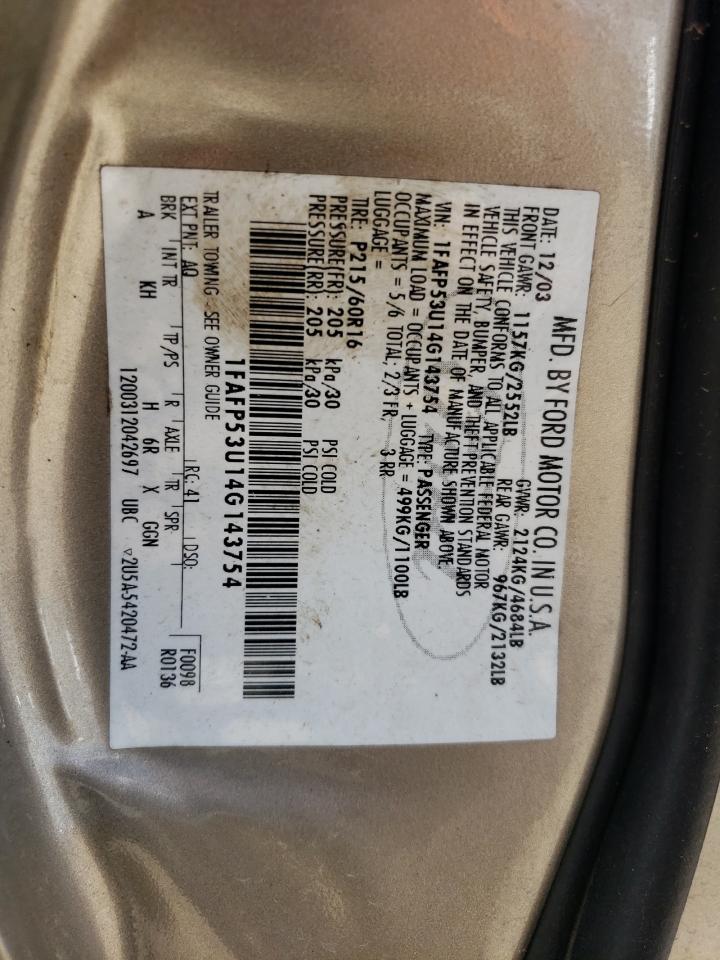 1FAFP53U14G143754 2004 Ford Taurus Se