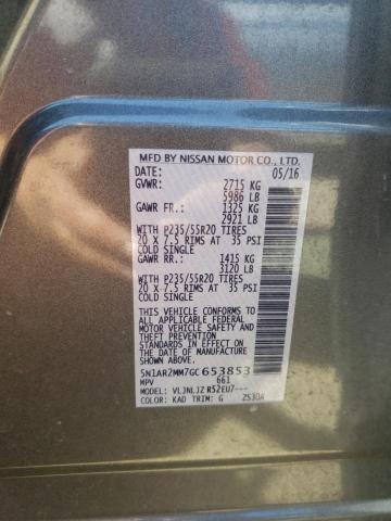 2016 Nissan Pathfinder S VIN: 5N1AR2MM7GC653853 Lot: 57631924