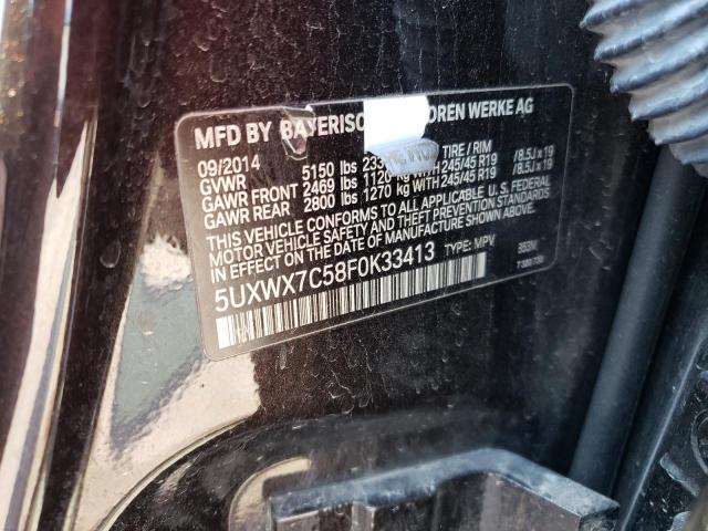 2015 BMW X3 xDrive35I VIN: 5UXWX7C58F0K33413 Lot: 58906884