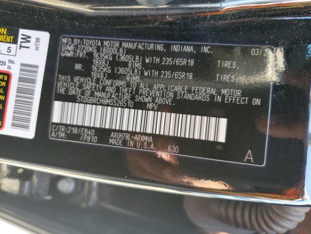 2021 TOYOTA HIGHLANDER - 5TDGBRCH8MS526510