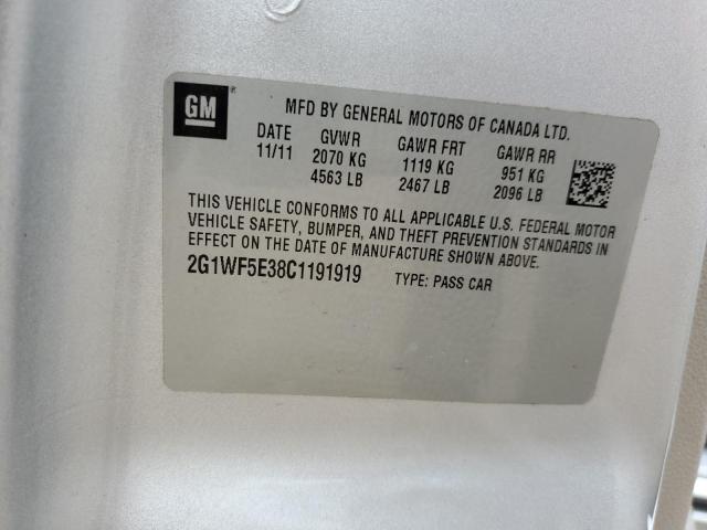 2012 Chevrolet Impala Ls VIN: 2G1WF5E38C1191919 Lot: 58037994