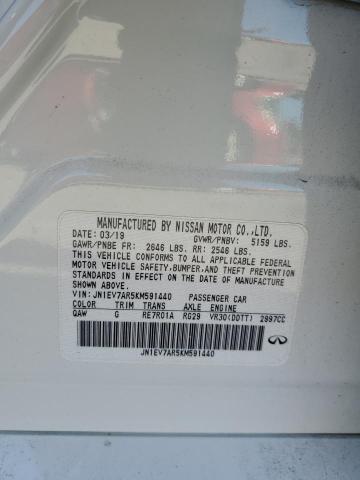 2019 Infiniti Q50 Luxe VIN: JN1EV7AR5KM591440 Lot: 58021694