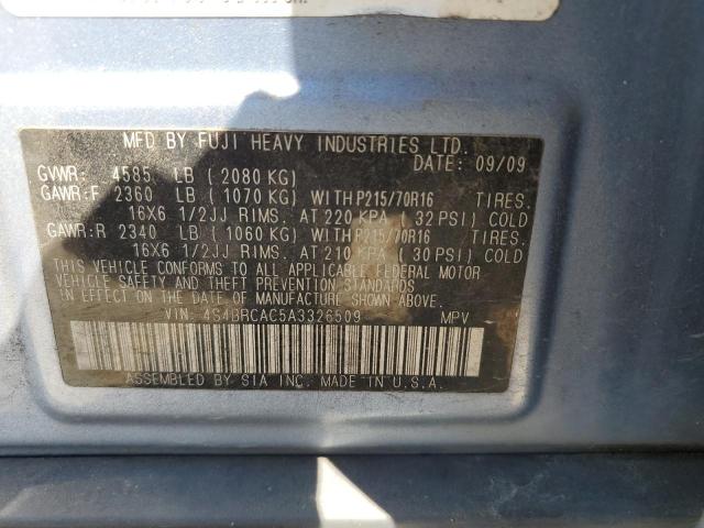 2010 Subaru Outback 2.5I VIN: 4S4BRCAC5A3326509 Lot: 58328864