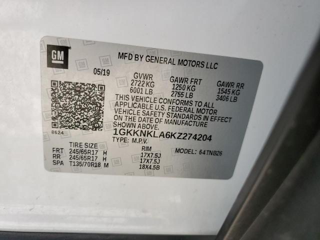 2019 GMC Acadia Sle VIN: 1GKKNKLA6KZ274204 Lot: 58663334