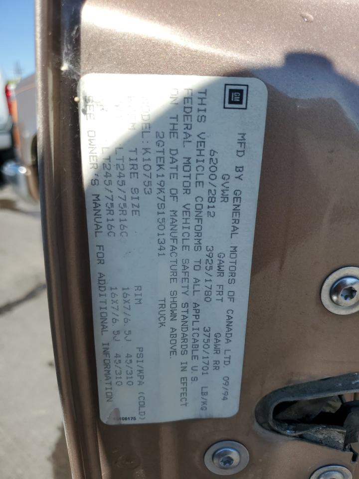 2GTEK19K7S1501341 1995 GMC Sierra K1500
