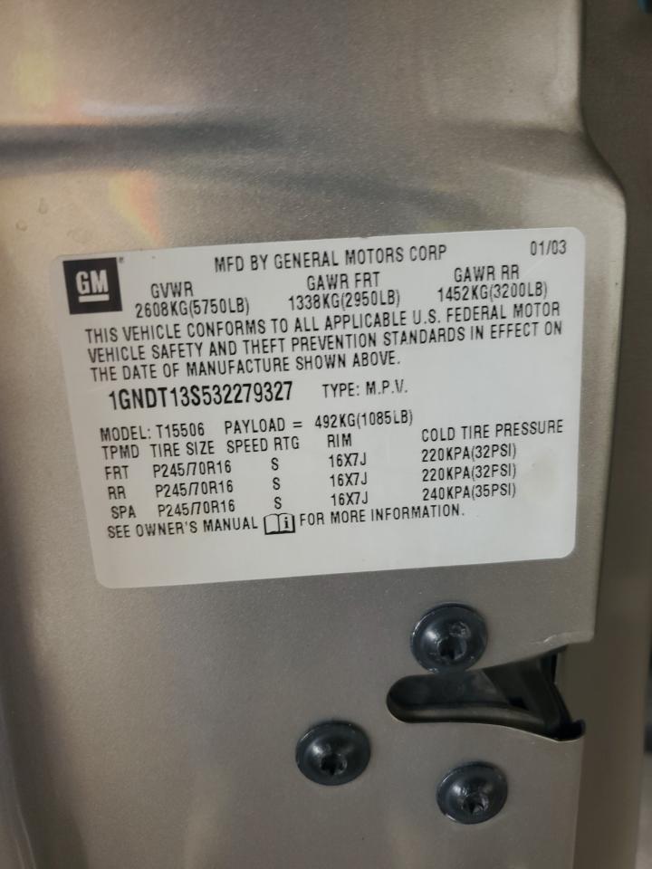 1GNDT13S532279327 2003 Chevrolet Trailblazer