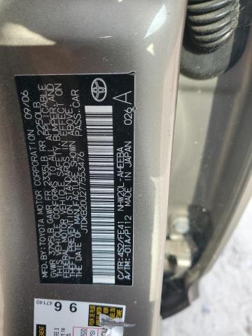 2007 Toyota Prius VIN: JTDKB20U277553476 Lot: 59154324