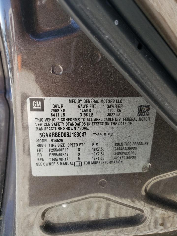 5GAKRBED0BJ183047 2011 Buick Enclave Cxl