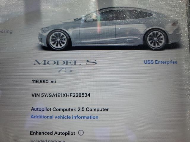 2017 Tesla Model S VIN: 5YJSA1E1XHF228534 Lot: 60349544