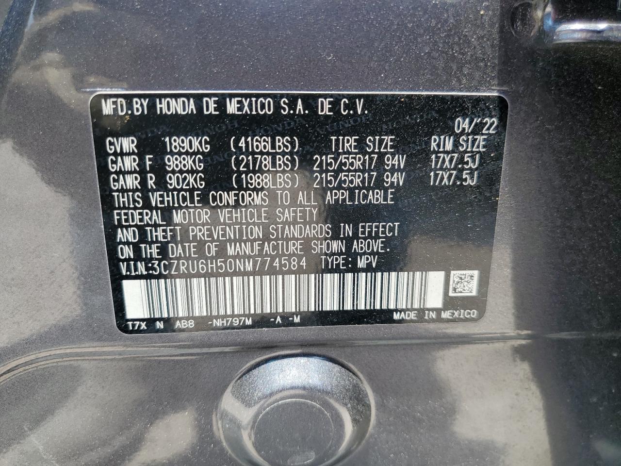 3CZRU6H50NM774584 2022 Honda Hr-V Ex