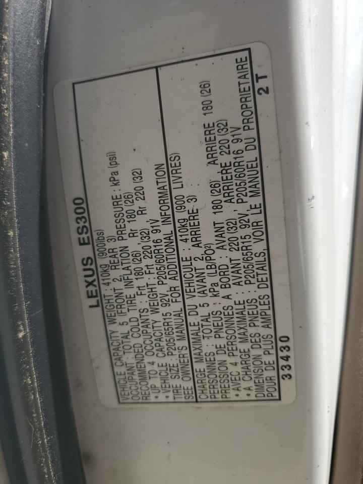 JT8BF28G0Y5097573 2000 Lexus Es 300