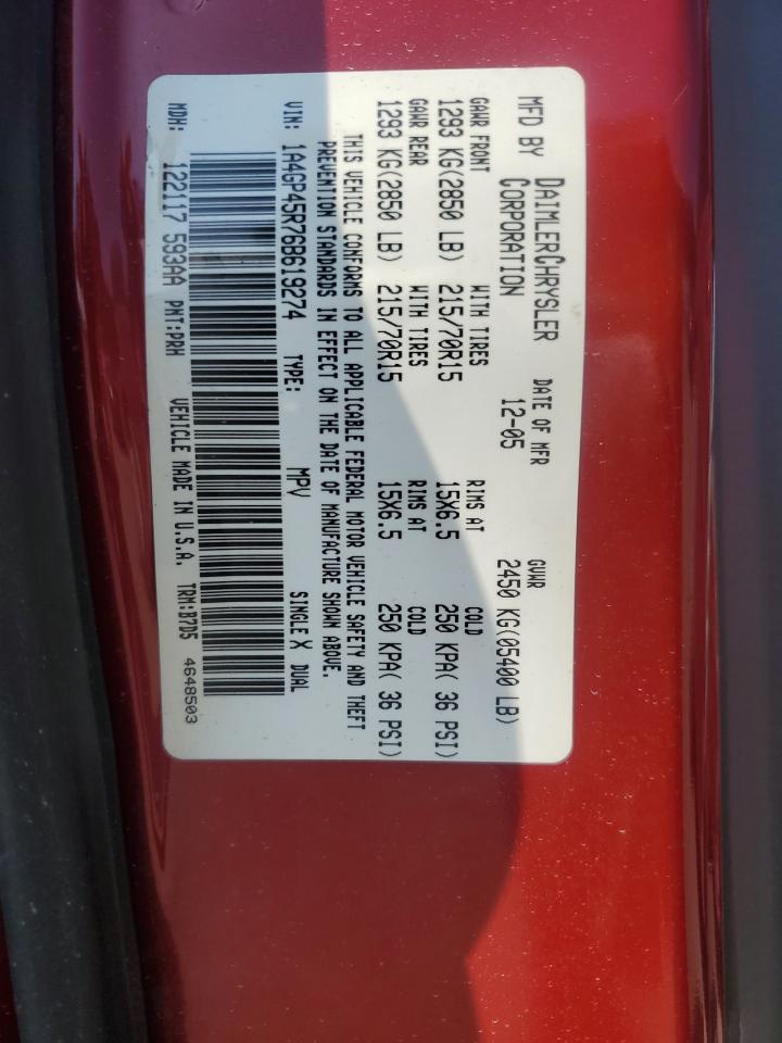 1A4GP45R76B619274 2006 Chrysler Town & Country