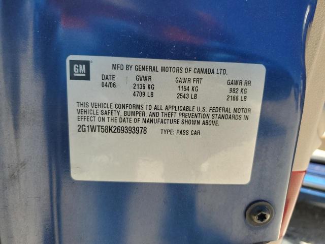 2006 Chevrolet Impala Lt VIN: 2G1WT58K269393978 Lot: 58033414