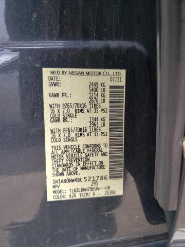 2011 Nissan Xterra Off Road VIN: 5N1AN0NW4BC521786 Lot: 58764644