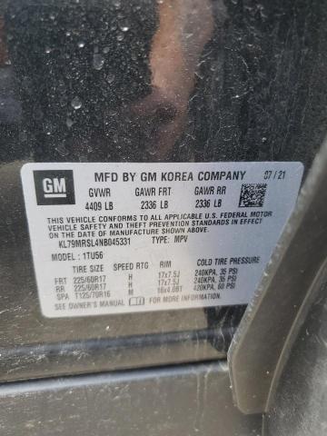 2022 Chevrolet Trailblazer Lt VIN: KL79MRSL4NB045331 Lot: 58072344