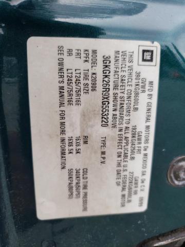 1999 GMC Suburban K2500 VIN: 3GKGK26R9XG553220 Lot: 60969294