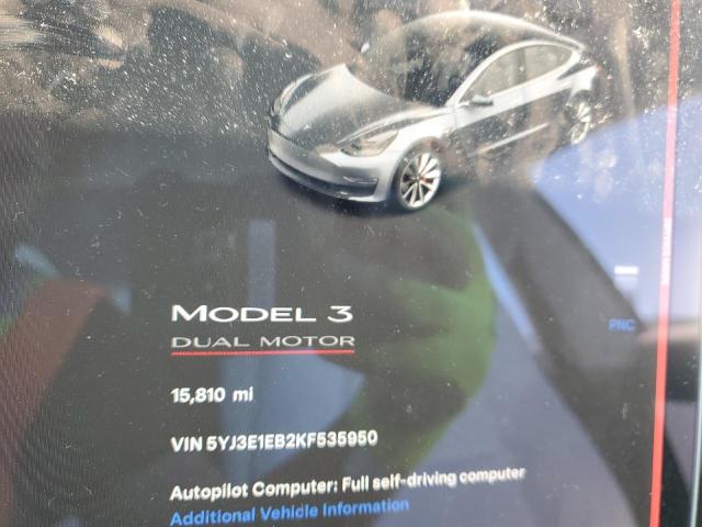 2019 Tesla Model 3 VIN: 5YJ3E1EB2KF535950 Lot: 55912514