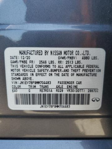 2021 Infiniti Q50 Luxe VIN: JN1EV7BP9MM704483 Lot: 58088244