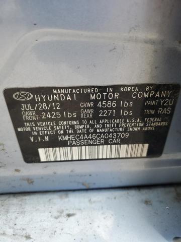 2012 Hyundai Sonata Hybrid VIN: KMHEC4A46CA043709 Lot: 57996824