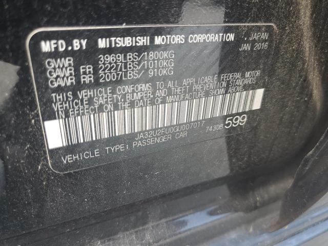 2016 Mitsubishi Lancer Es VIN: JA32U2FU0GU007017 Lot: 59730744