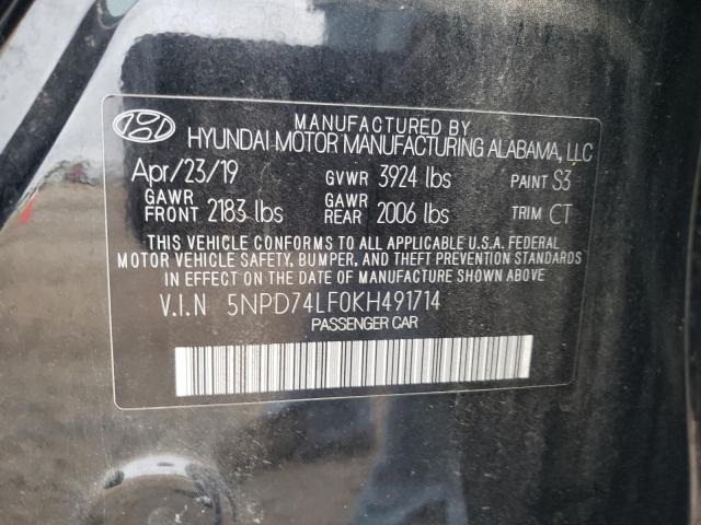 2019 Hyundai Elantra Se VIN: 5NPD74LF0KH491714 Lot: 56789004