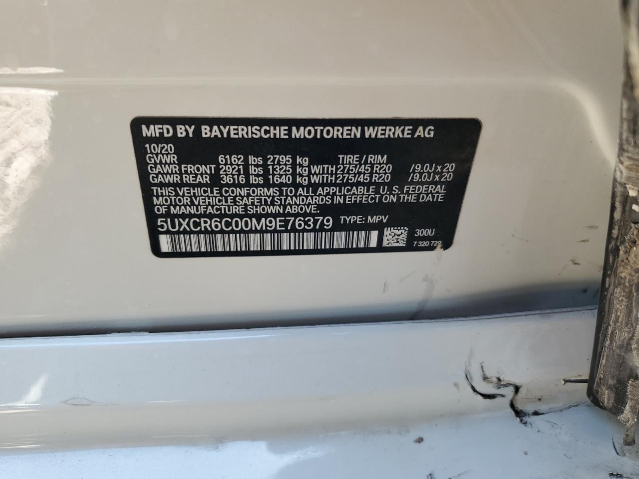 5UXCR6C00M9E76379 2021 BMW X5 xDrive40I